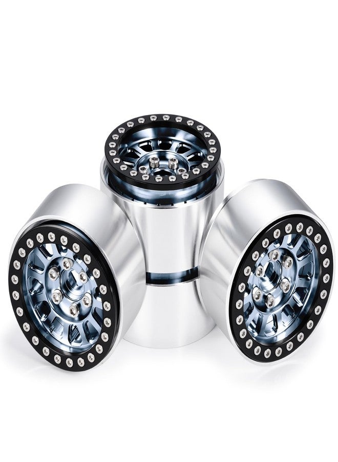 RCHUBAM 1.9" Beadlock Wheels SCX10 Aluminum 1.9 Beadlock Wheels Rims HxW 56.5 * 30mm Compatible with 1:10 RC Crawler Axial SCX10 TRX4 TRX6 SCX10 90046 Upgrades (Titanium + Black) - Image 5